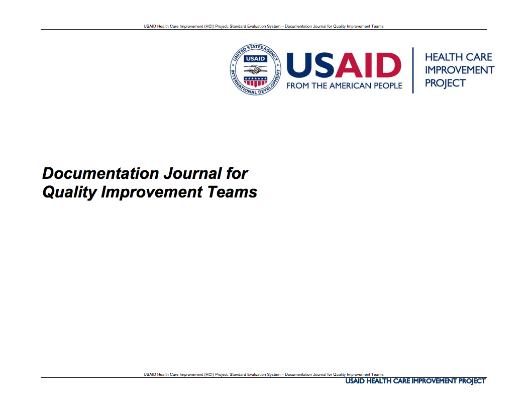 Documentation Journal for Quality Improvement Teams 