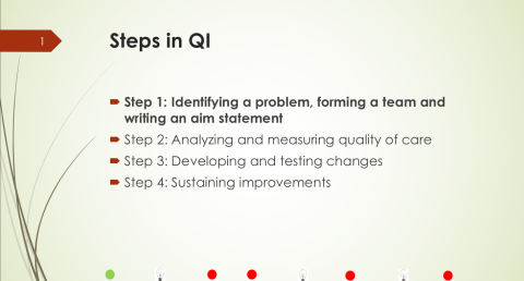 4 steps in quality improvement training 