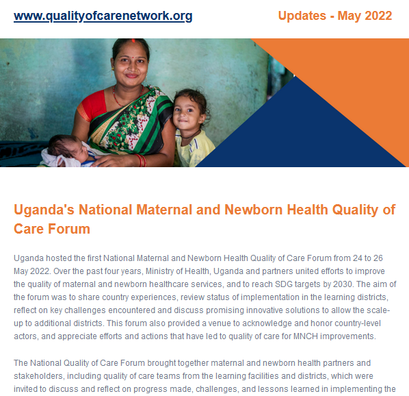 Quality of Care Network Updates - May 2022