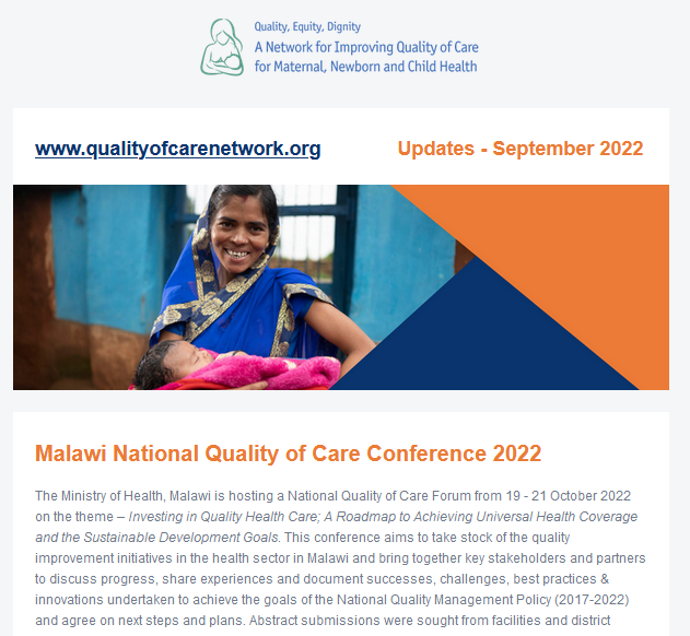 Quality of Care Network Updates - September 2022
