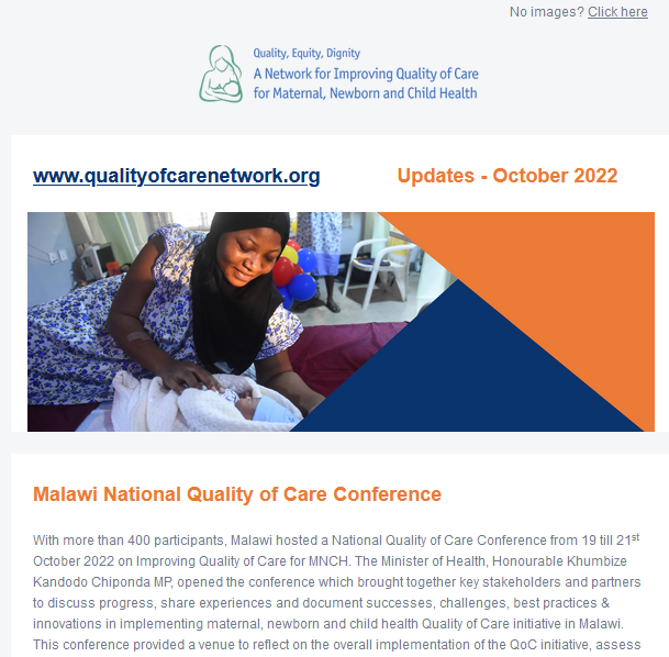 Quality of Care Network Updates - October 2022